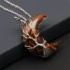 Collier pendentif lune en cristal naturel 5