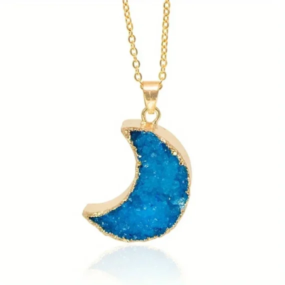 Pendentif en quartz naturel en forme de lune 6