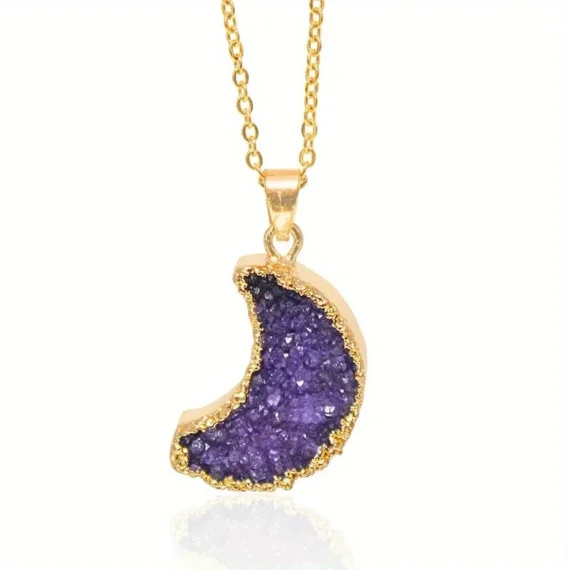 Pendentif en quartz naturel en forme de lune 5